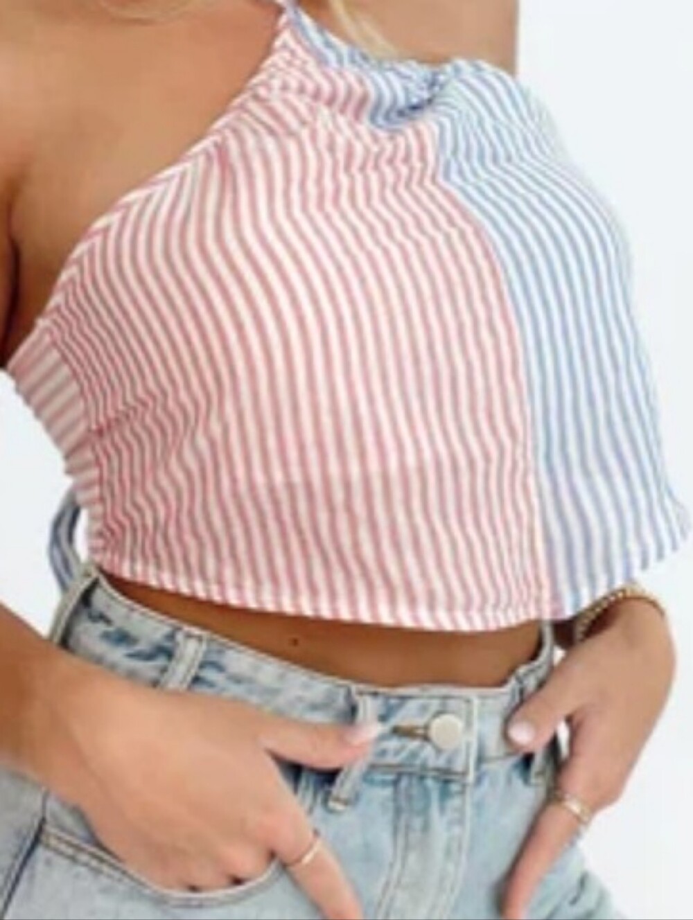 By Together Lovebirds Striped Halter Top